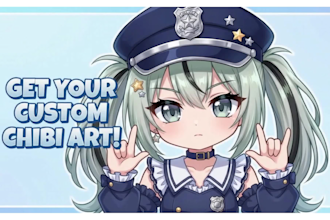 draw a cute full body chibi art for you