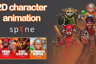 create 2d spine character animation for games