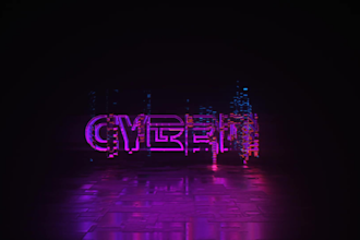 make you a 3d amazing cyberpunk glitch logo animation