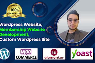 create wordpress website, membership website development, custom wordpress site