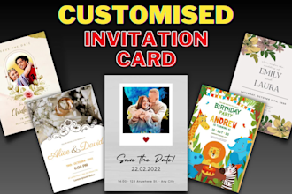 design modern wedding, birthday party and thank you card