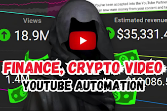create crypto and finance videos for automated cash cow channel earning 50k euro
