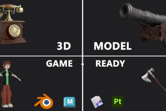 create professional low poly 3d game props and level designs