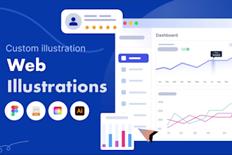 create custom flat vector illustrations for saas websites