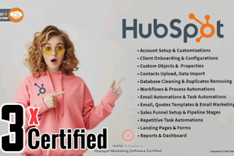 setup hubspot crm, hubspot email design, hubspot hubspot automation, hubspot crm