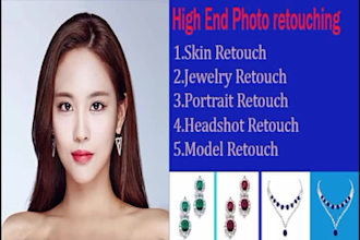 any photo edit skin, portrait image, jewelry model, headshot retouch