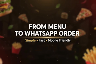 build a buisness website with online menu and ordering through whatsapp