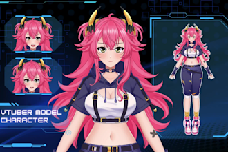 design and rig pro live2d vtuber model character anime style for stream