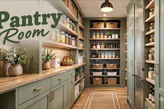 design walk in pantry 3d, custom cabinets and interior renders