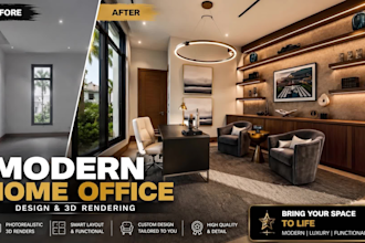 design a modern home office, home workspace interiors