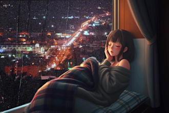 create loopable rain video for relaxation and study ambience