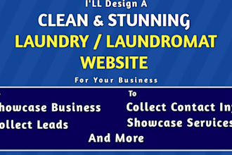 create a stunning cleaning website, laundromat website or a handyman website