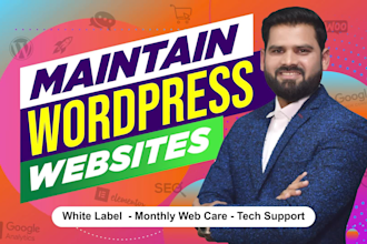 do wordpress website maintenance, wordpress tech support, fix bugs, and help