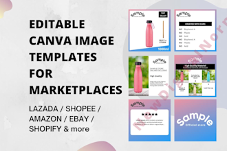 provide editable product templates for lazada, shopee, tiktok, amazon shop