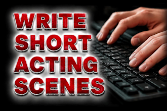 write a monologue or short 2 character scene for actors, comedy or drama