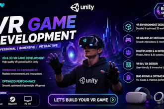 build custom VR games and simulations using unity