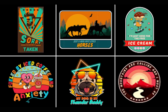 do premium custom retro, vintage graphic t shirt design