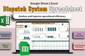design custom google sheet trucking dispatch spreadsheet, macro, vba, app script