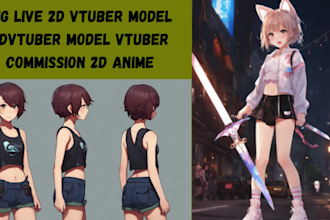 design and rig live 2d vtuber model 2dvtuber model vtuber commission 2d anime