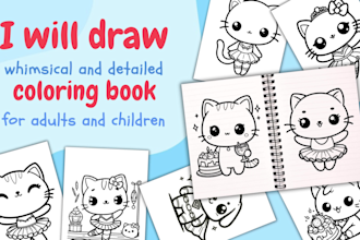 draw custom kawaii doodle and coloring pages that are unique