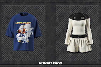 create 3d mockup video of your clothing products in HD
