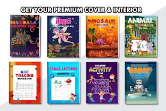 children activity and coloring book cover design