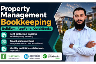 do property management bookkeeping in buildium, appfolio, quickbooks online