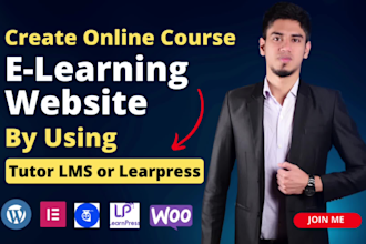 create an online course website by using tutor lms pro or learnpress