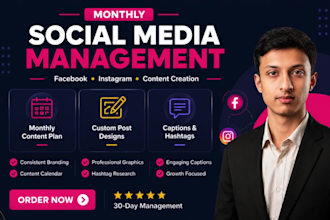 manage your social media with monthly content creation