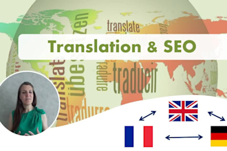 translate, localize  content in english, german or french