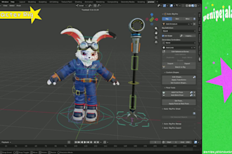 do 3d rigging for your character in blender