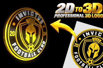 create and convert 2d to 3d logo 360 spin animation stl file 3d printing
