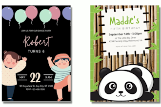 design themed invitation, greeting card, kids room posters