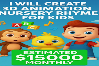 make magical educational 3d kids animation that teaches and sell for kids video