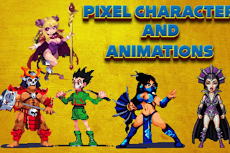 create pixel art character, lofi looping animation, assets and sprite for game