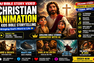 create ai bible story video, christian animation and kids bible storytelling