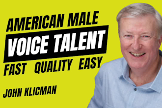 record a professional quality american male voice over in US english