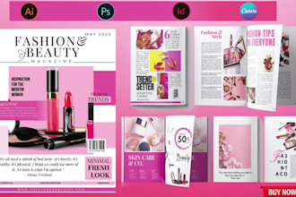 do magazine,brochure,book design in canva or indesign