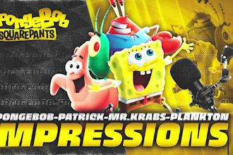 do spongebob patrick plankton and mr krabs impressions