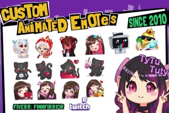 create animated twitch emotes, badge or alert for vtuber streamer