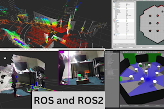 program robot using ros and ros2 and simulate in gazebo