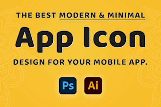 do minimalist and modern mobile app icon design