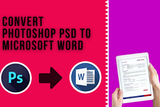 convert photoshop PSD to microsoft word