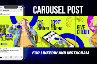 design instagram, linkedin carousel post template, content, infographics