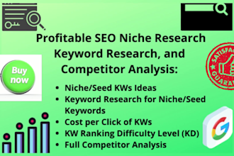 do niche, keyword research, competitor analysis and complete website SEO
