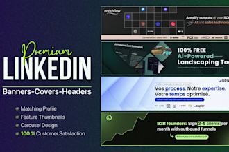 design premium linkedin banner for business coaches startups and founders