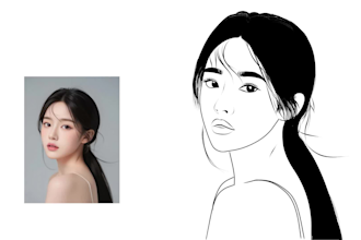 create minimal line art portrait, faceless couple, one line drawing