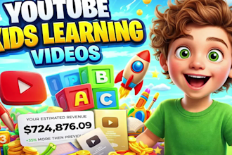 create viral 2d kids learning video, 3d animation for kids youtube in 24hrs