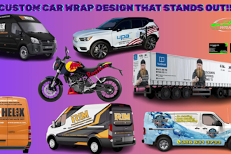 design professional car wrap, vehicle wrap, van wrap and truck graphics