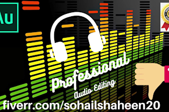 edit, convert and fix your audio, video sound  and noise reduction within 24hr